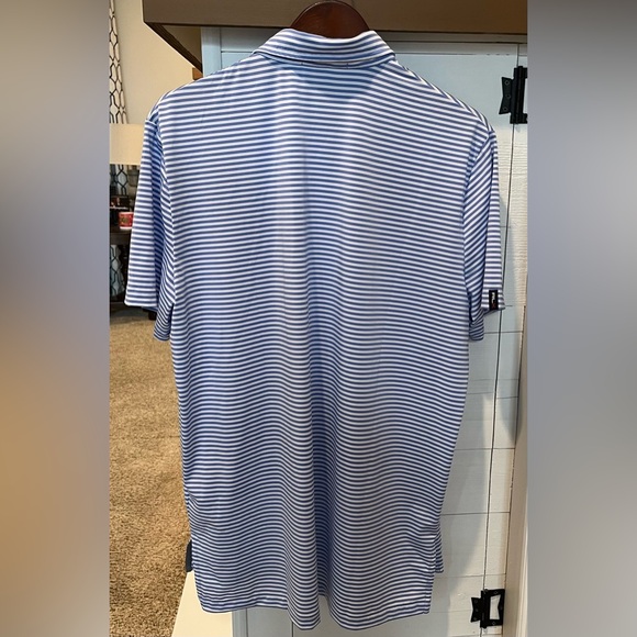 Polo Ralph Lauren RLX Performance size L Blue Stripe Golf Polo EUC - Picture 4 of 5